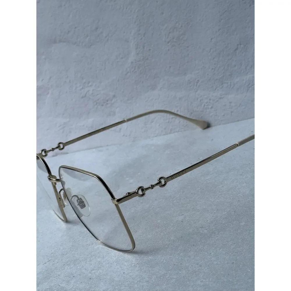 NEW Gucci GG0952O Gold Metal Oversized Square Frames